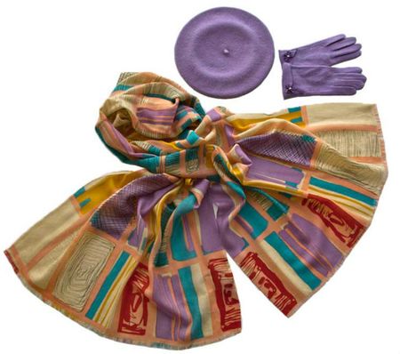 Комплект (берет, палантин, перчатки) Tranini 39044