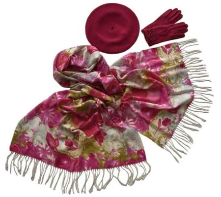 Комплект (берет, палантин, перчатки) Tranini  45005