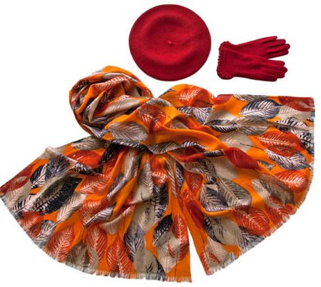 Комплект (берет, палантин, перчатки) Tranini 45068