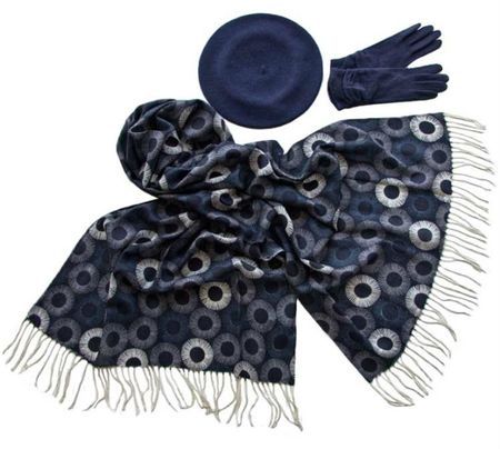 Комплект (берет, палантин, перчатки) Tranini 49002