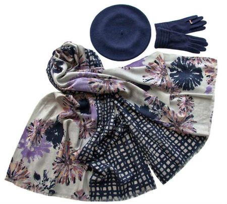 Комплект (берет, палантин, перчатки) Tranini 33003