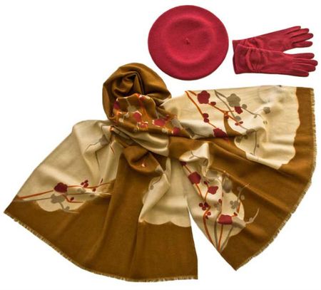 Комплект (берет, палантин, перчатки) Tranini 49010