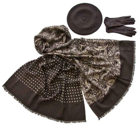 Комплект (берет, палантин, перчатки) Tranini 45078