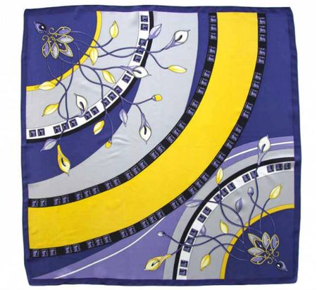 Платок женский Tranini из шёлка голубой 0078 PLATOK 16