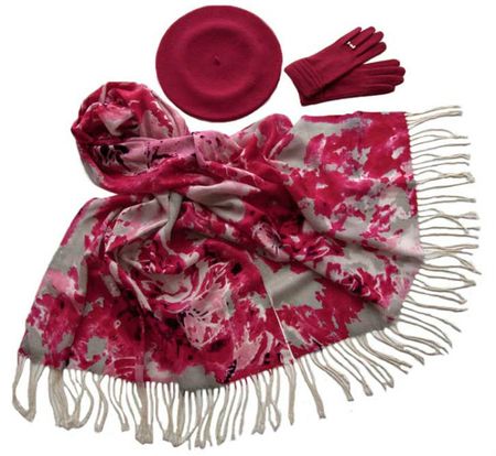 Комплект (берет, палантин, перчатки) Tranini 39007