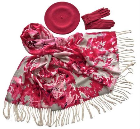 Комплект (берет, палантин, перчатки) Tranini 39008