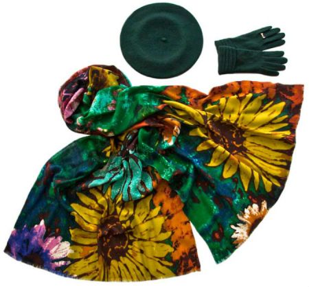 Комплект (берет, палантин, перчатки) Tranini 45032А