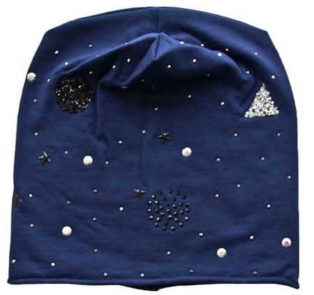 Шапка  трикотажная из хлопка синий Tranini 8002 JERSEY 02