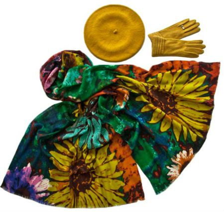 Комплект (берет, палантин, перчатки) Tranini 45032