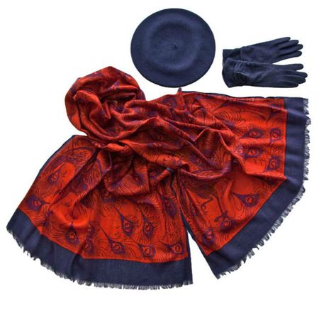 Комплект (берет, палантин, перчатки) Tranini 49001