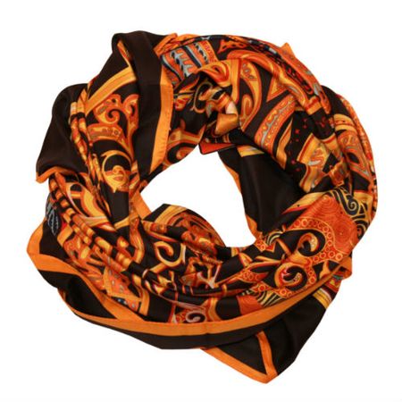 Шелковый платок HERMES черный, 5130 Шелковый платок HERMES черный, 5130