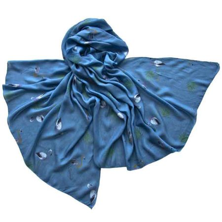 Палантин Tranini  из хлопка синий 3736 PAL 1