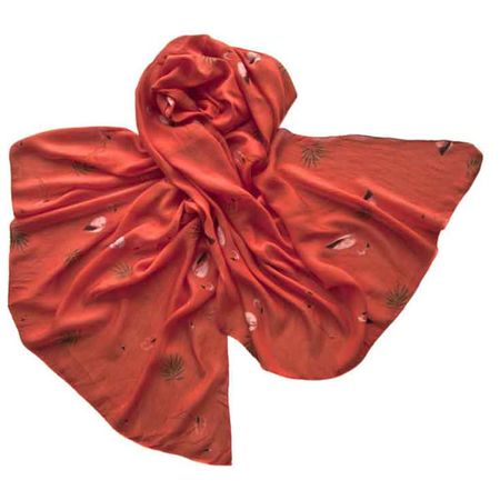 Палантин Tranini  из хлопка красный 3727 PAL 1