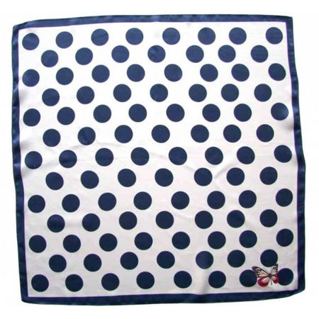Платок женский Tranini из шёлка в горох синего цвета  0101 PLATOK 16