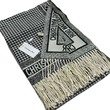 Палантин CHRISTIAN DIOR черный с белым 060112