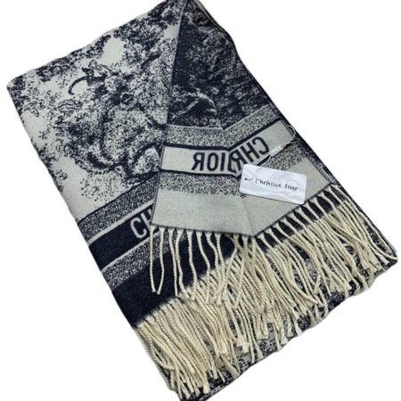 Палантин CHRISTIAN DIOR черный с белым 060113