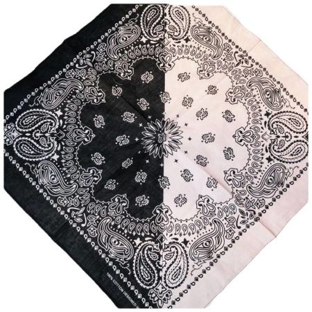 Бандана из хлопка черно-белая 140503