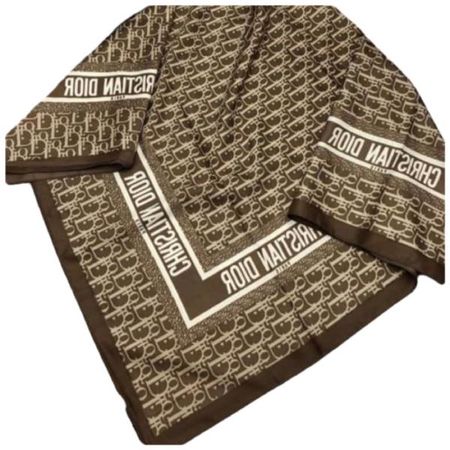 Платок шёлковый Dior коричневый 030821