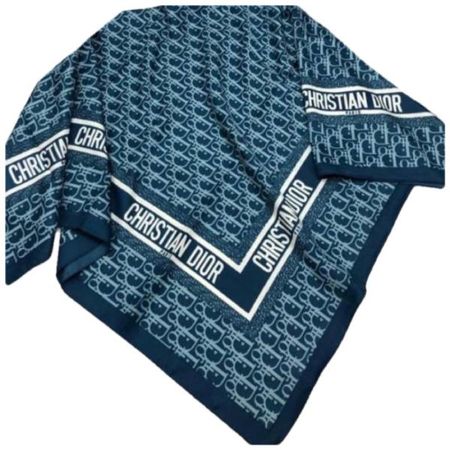 Платок шёлковый Dior синий 030823
