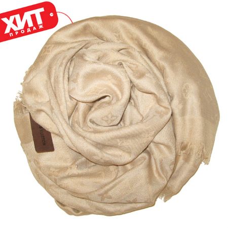 Платок брендовый шерстяной  бежевый 11111