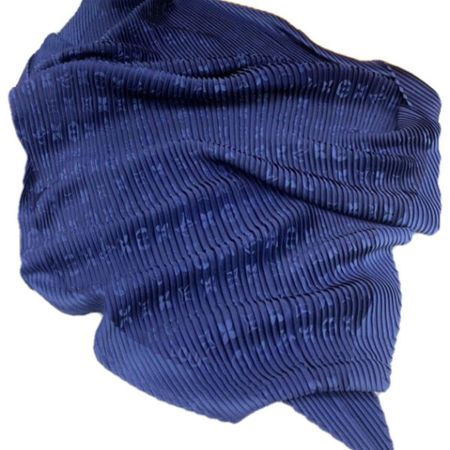 Платок брендовый плиссированный  синий 251120