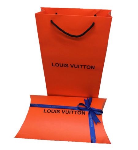 Комплект пакет и подарочная коробка брендовая оранжевый