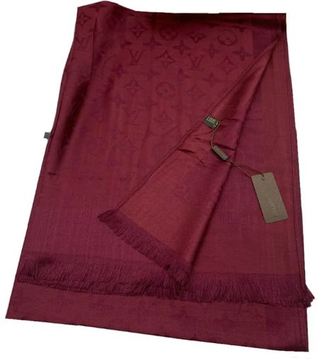 Палантин брендовый 031203 бордовый
