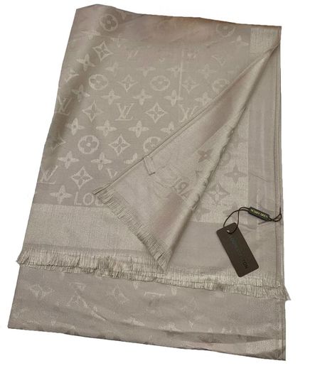 Палантин брендовый 031207 бежевый