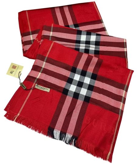 Палантин Burberry красный В0005