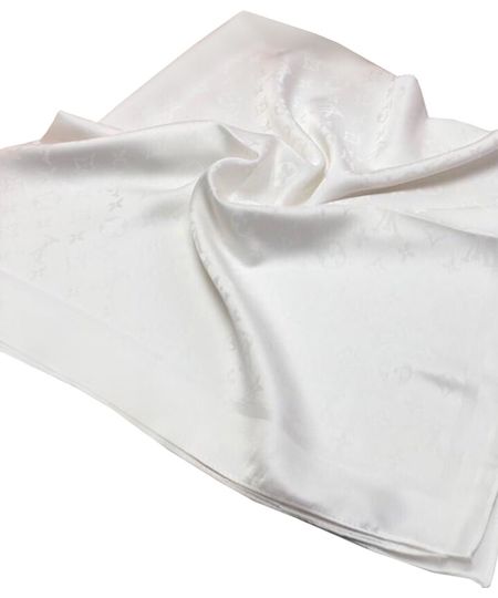 Шелковый брендовый платок 1802210 белый