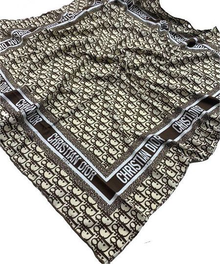 Платок шёлковый Dior 31101 коричневый