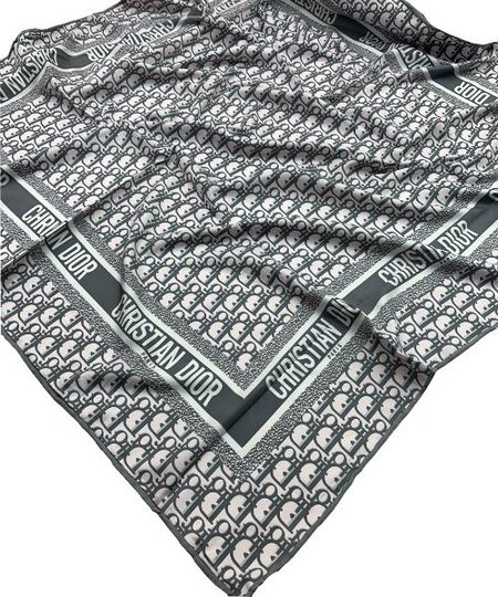 Платок шёлковый Dior 31102 серый