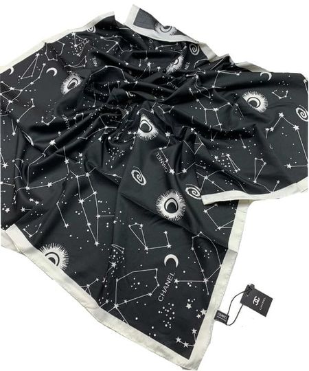 Шелковый платок Chanel 110118 черный