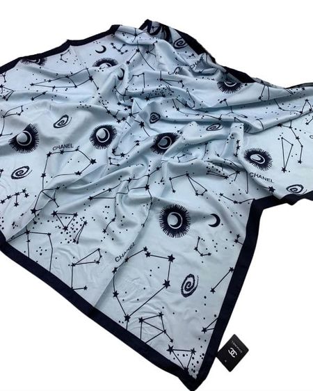Шелковый платок Chanel 110112 голубой