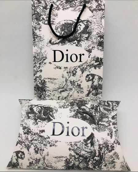 Комплект из пакета и подарочной коробки Dior серый