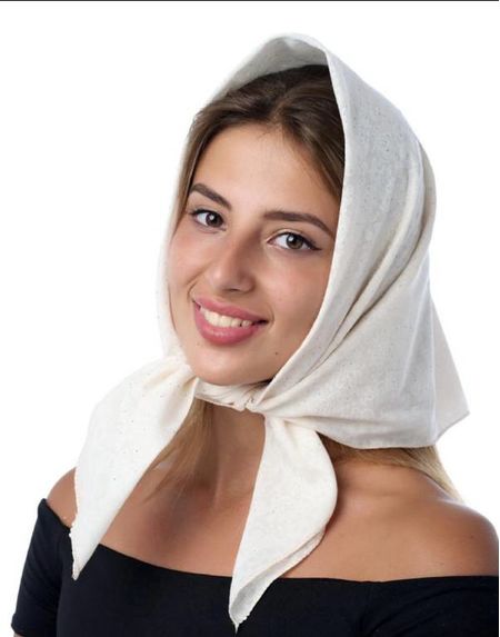 Платок из хлопка  бежевый 260822