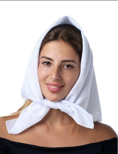 Платок из хлопка  белый 260821