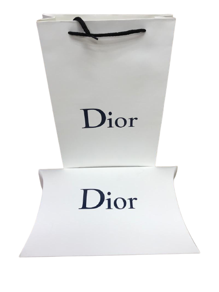 Комплект из пакета и подарочной коробки Dior белый