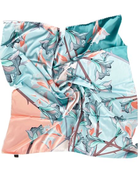 Шелковый платок TORIOLLI бирюзовый 15022402