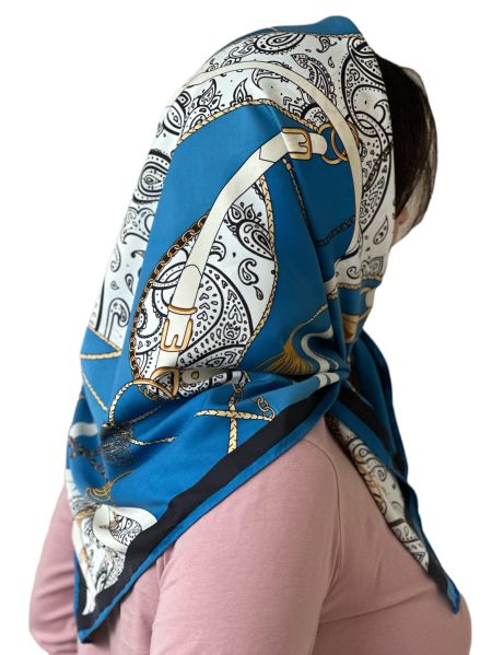 Шелковый платок TORIOLLI синий 30012301