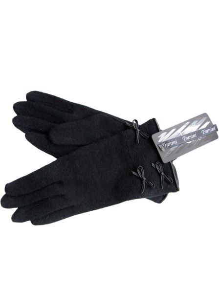 Перчатки  женские Tranini из шерсти  черный 02001