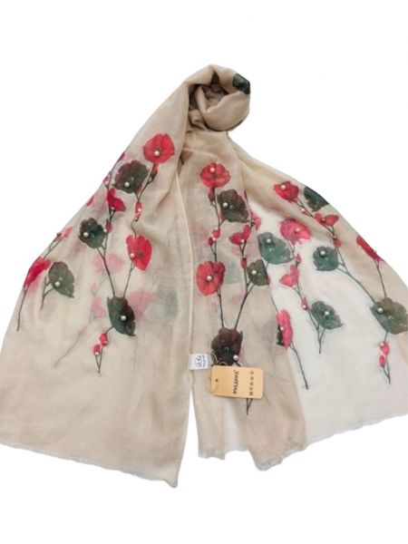 Палантин Dulnna  вискоза c шелком бежевый 070605