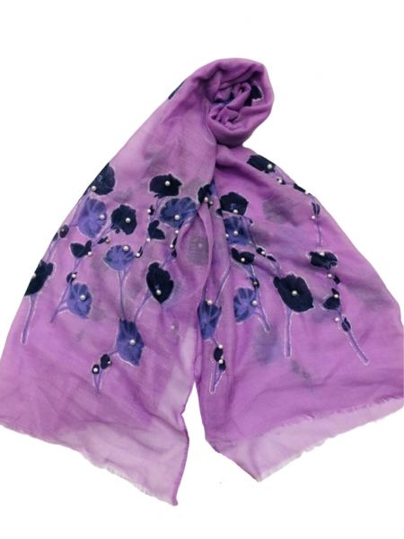 Палантин Dulnna  вискоза c шелком сиреневый 070604