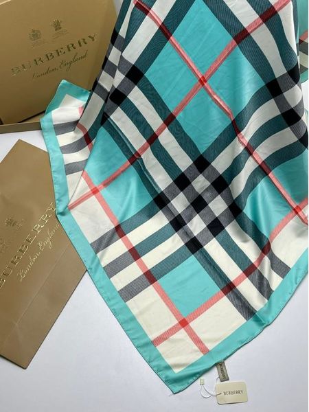 Шелковый платок Burberry 21218 бирюзовый