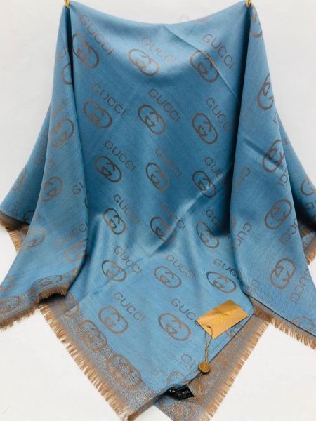 Платок Gucci голубой с люрексом 050816