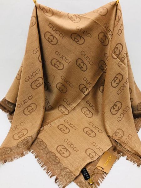 Платок Gucci коричневый с люрексом 050812