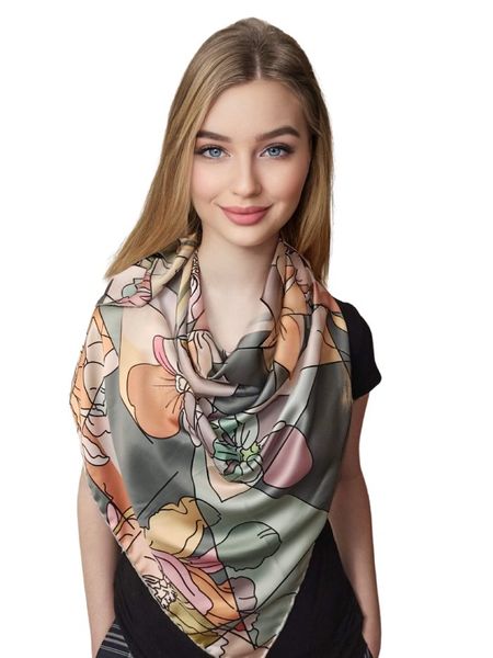 Шелковый платок TORIOLLI оливковый 021122 Шелковый платок TORIOLLI оливковый 021122