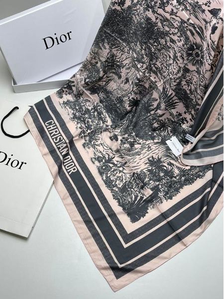 Платок шёлковый Dior 11213 розовый