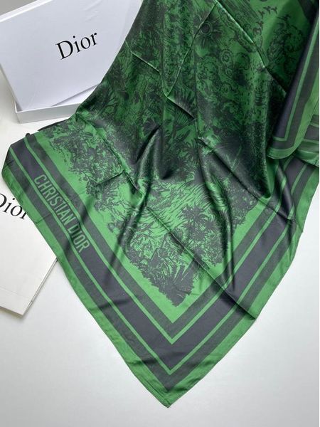 Платок шёлковый Dior 11216 зеленый