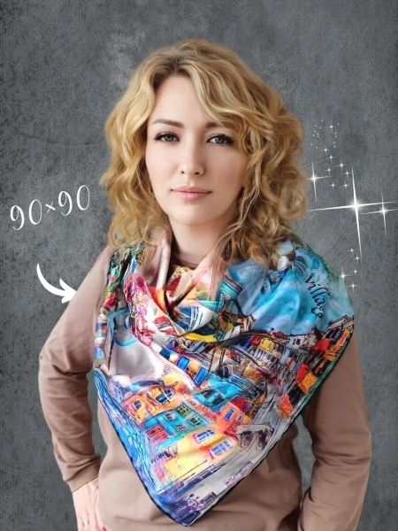 Шелковый платок TORIOLLI голубой 20022501